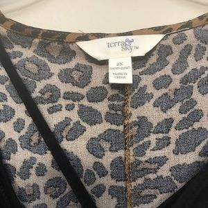 Terra & Sky Kimono Two Piece Set Size 2X (20W-22W)